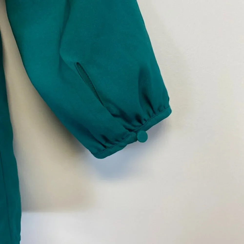 J. Crew Green V Neck Blouse